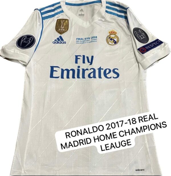 CRISTIANO RONALDO SIGNED REAL MADRID 2017-2018 CHAMPIONS LEAGUE KIEV WINNERS JERSEY
