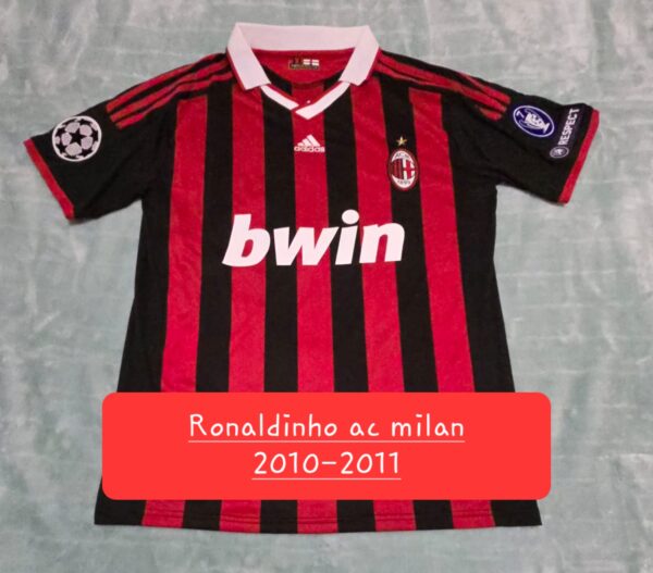 RONALDINHO  SIGNED AC MILAN 2010-2011 JERSEY BECKETT COA