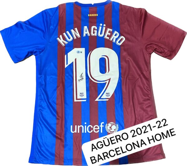 KUN AGUERO SIGNED BARCELONA 2021-2022 JERSEY BECKETT COA - Image 3