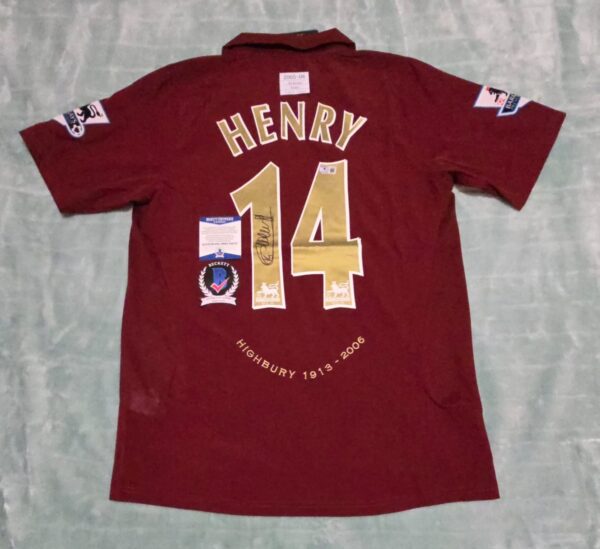 Thierry Henry Signed Arsenal 2005-2006 Jersey Beckett COA - Image 3