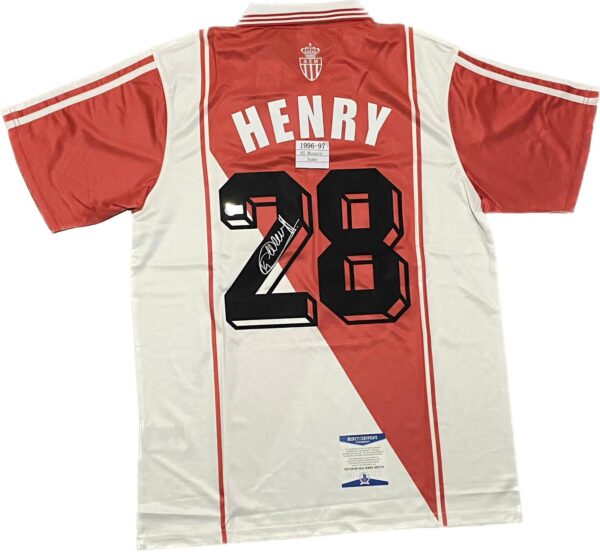 Thierry Henry Signed Monaco Jersey Beckett COA - Image 3