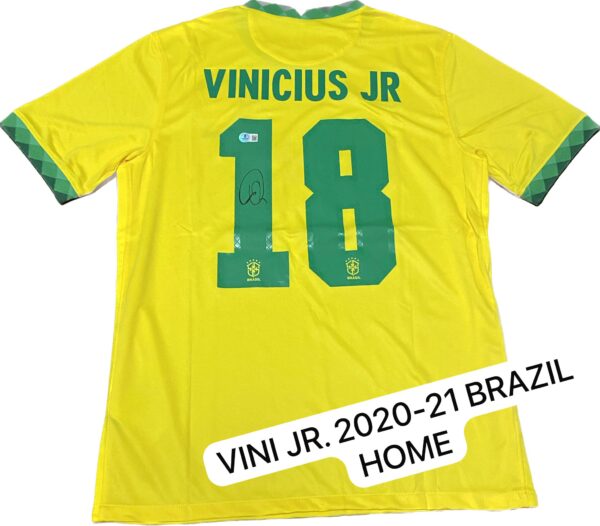 Vini Jr Special  Brazil 2020-2021 Jersey Beckett COA