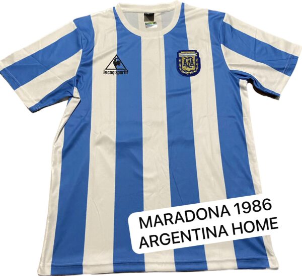 DIEGO MARADONA SIGNED 1986 WORLD CUP WINNERS JERSEY ICONS COA