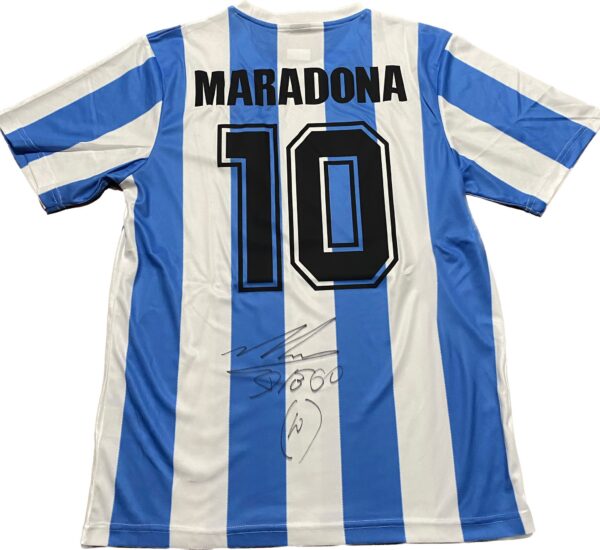 DIEGO MARADONA SIGNED 1986 WORLD CUP WINNERS JERSEY ICONS COA - Image 2
