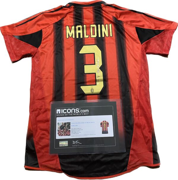 Paolo Maldini Signed AC Milan 2004-2005 Jersey Beckett COA - Image 4