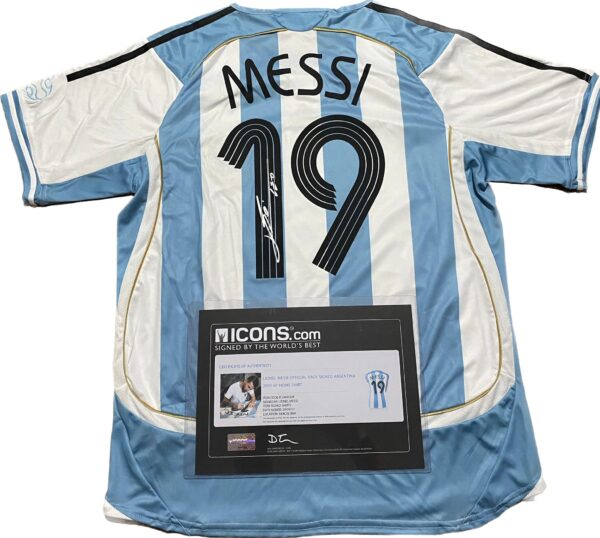 LIONEL MESSI SIGNED ARGENTINA 2005-2007 JERSEY ICONS COA - Image 4